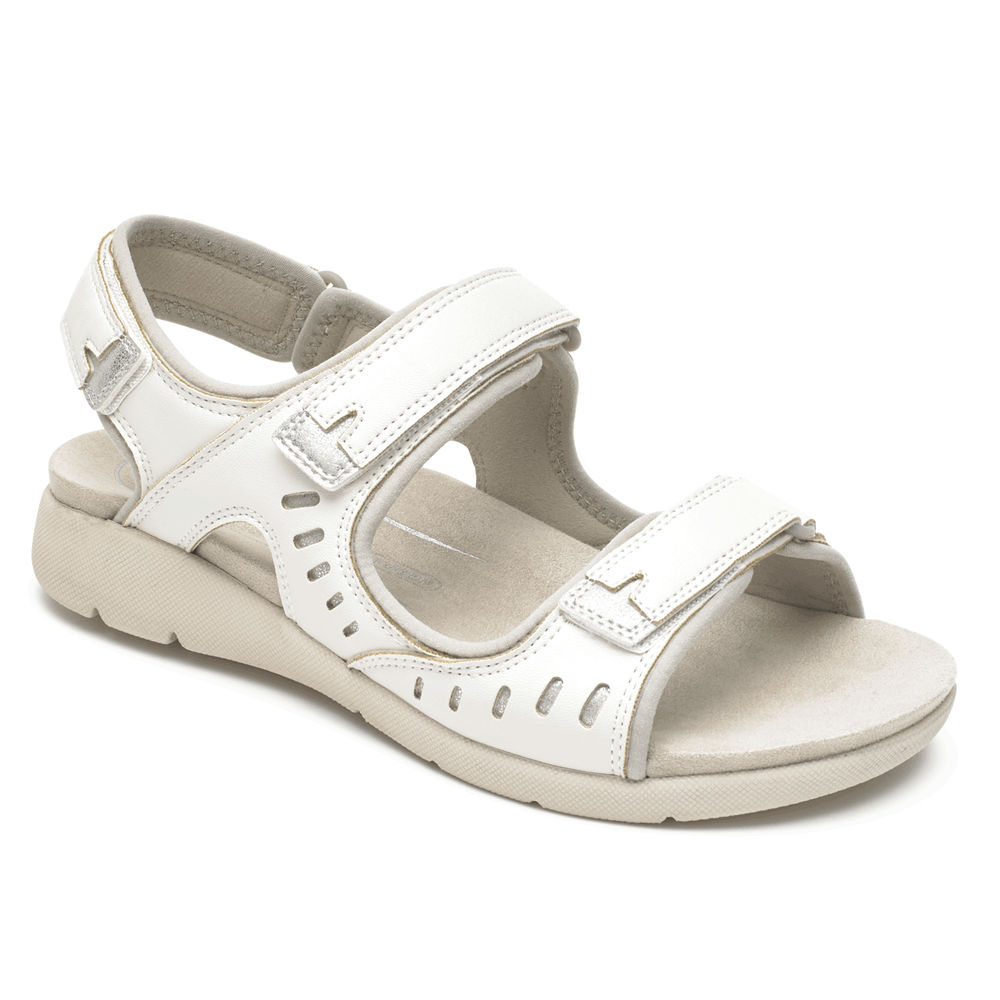 Rockport Womens Eileen Comfort - Sandals White - ZRN127836